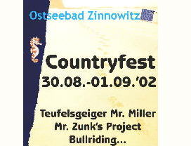  Das Plakat vom Countryfest in Zinnowitz 