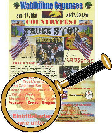  Mit diesem Plakat wurde das Countryfest angek�ndigt. 